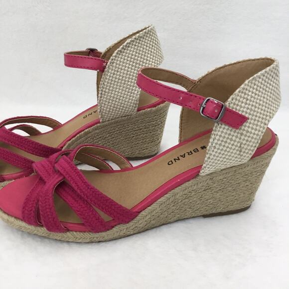 LUCKY BRAND Kalley Pink Raspberry Wedges Heels Size 7 - Picture 3 of 8